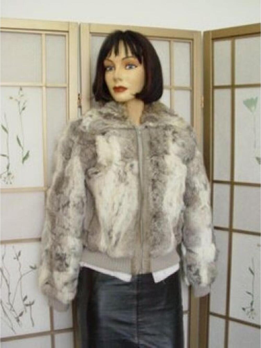 PRE-OWNED RABBIT FUR & SUEDE JACKET WOMEN  "AS IS"